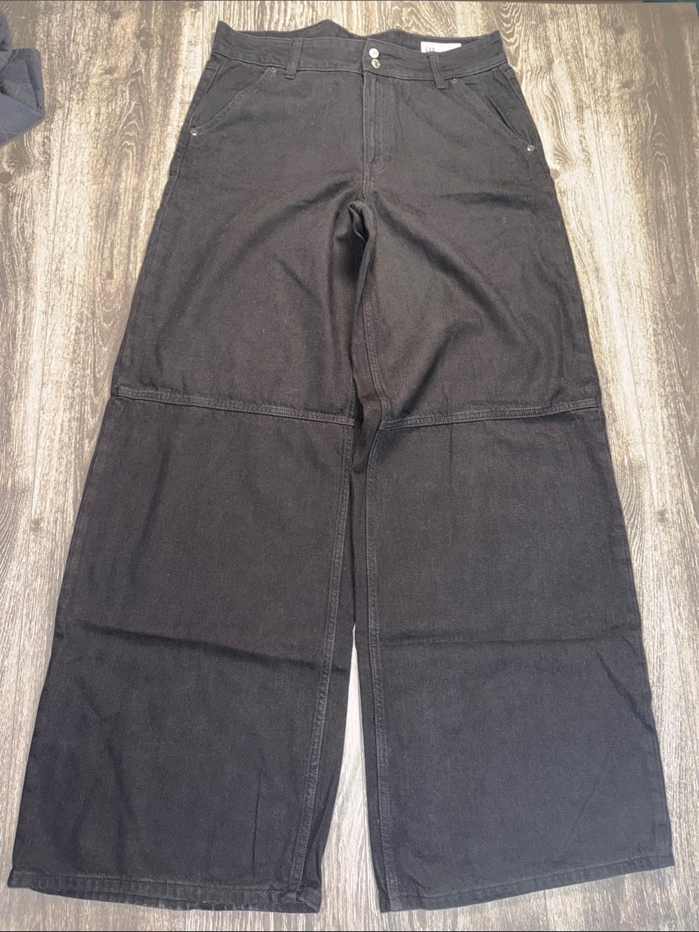 GAP Black Baggy Mid Rise Wide-Leg Panel Seam Chinos Women’s 30/10 Tall